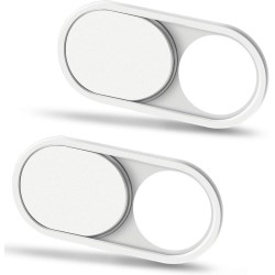 CloudValley Cache Webcam, métal Noir de 0.6 mm d'épaisseur (2Pcs Blanc)