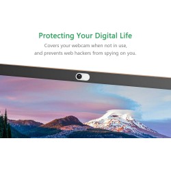 CloudValley Cache Webcam, métal Noir de 0.6 mm d'épaisseur (2Pcs Blanc)