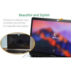 CloudValley Cache Webcam, métal Noir de 0.6 mm d'épaisseur (2Pcs Blanc)