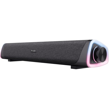 Trust Liro Barre de Son PC 12W, Enceinte PC Stéréo avec Éclairage LED RGB, Connexion Audio 3.5mm, Alimentation USB, Haut Parleur