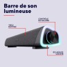 Trust Liro Barre de Son PC 12W, Enceinte PC Stéréo avec Éclairage LED RGB, Connexion Audio 3.5mm, Alimentation USB, Haut Parleur