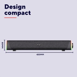 Trust Liro Barre de Son PC 12W, Enceinte PC Stéréo avec Éclairage LED RGB, Connexion Audio 3.5mm, Alimentation USB, Haut Parleur