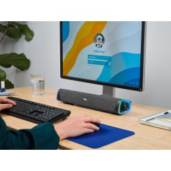 Trust Liro Barre de Son PC 12W, Enceinte PC Stéréo avec Éclairage LED RGB, Connexion Audio 3.5mm, Alimentation USB, Haut Parleur