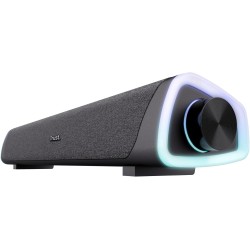 Trust Liro Barre de Son PC 12W, Enceinte PC Stéréo avec Éclairage LED RGB, Connexion Audio 3.5mm, Alimentation USB, Haut Parleur