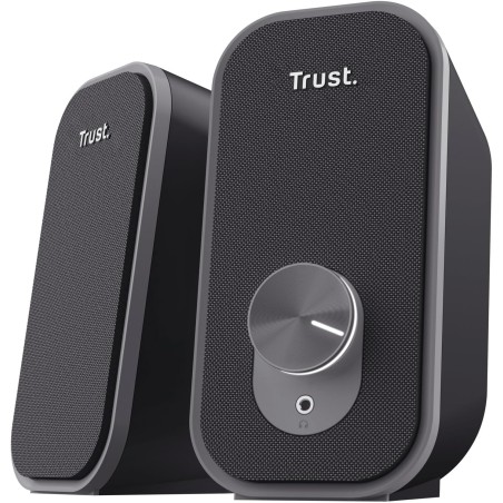 Trust Orada Enceinte PC USB 2.0 12W (6W RMS), Enceintes avec Jack AUX 3.5 mm, Connexion au Casque, Façade en Tissu, Haut Parleur