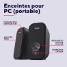 Trust Orada Enceinte PC USB 2.0 12W (6W RMS), Enceintes avec Jack AUX 3.5 mm, Connexion au Casque, Façade en Tissu, Haut Parleur