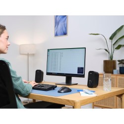 Trust Orada Enceinte PC USB 2.0 12W (6W RMS), Enceintes avec Jack AUX 3.5 mm, Connexion au Casque, Façade en Tissu, Haut Parleur
