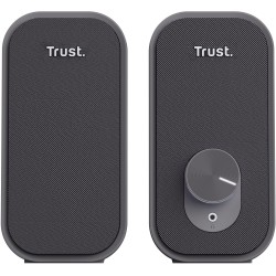 Trust Orada Enceinte PC USB 2.0 12W (6W RMS), Enceintes avec Jack AUX 3.5 mm, Connexion au Casque, Façade en Tissu, Haut Parleur