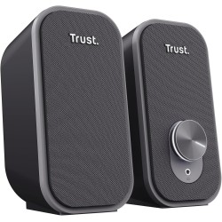 Trust Orada Enceinte PC USB 2.0 12W (6W RMS), Enceintes avec Jack AUX 3.5 mm, Connexion au Casque, Façade en Tissu, Haut Parleur