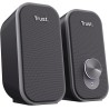 Trust Orada Enceinte PC USB 2.0 12W (6W RMS), Enceintes avec Jack AUX 3.5 mm, Connexion au Casque, Façade en Tissu, Haut Parleur