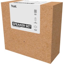 Trust Orada Enceinte PC USB 2.0 12W (6W RMS), Enceintes avec Jack AUX 3.5 mm, Connexion au Casque, Façade en Tissu, Haut Parleur