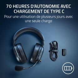 Razer noirshark v2 hyperspeed pour pc - casque gaming esports sans fil (ultraléger 280g, microphone hyperclear, haut-parleurs tr