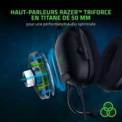 Razer noirshark v2 - casque gaming esports premium (haut-parleurs triforce 50mm, microphone hyperclear cardioïde, réduction pass