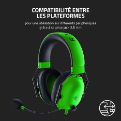 Razer noirshark v2 x - casque gaming esports multiplateforme (haut-parleurs triforce de 50mm, annulation passive du bruit avancé