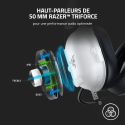 Razer noirshark v2 x - casque gaming esports multiplateforme (haut-parleurs triforce de 50mm, annulation passive du bruit avancé