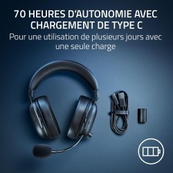 Razer noirshark v2 hyperspeed pour pc - casque de jeu sans fil e-sports ultra léger 280g (microphone super large bande, haut-par