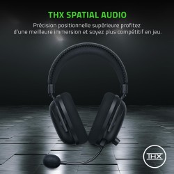 Razer noirshark v2 pro pour pc - casque gaming esports premium sans fil (bluetooth, haut-parleurs triforce titanium de 50mm, mic