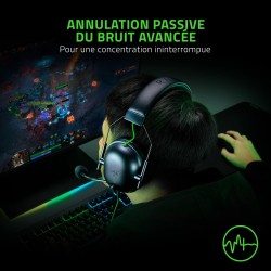 Razer noirshark v2 x - casque gaming esports multiplateforme (haut-parleurs triforce de 50mm, annulation passive du bruit avancé