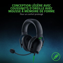 Razer noirshark v2 x - casque gaming esports multiplateforme (haut-parleurs triforce de 50mm, annulation passive du bruit avancé