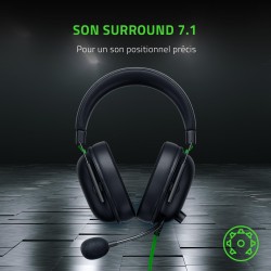 Razer noirshark v2 x - casque gaming esports multiplateforme (haut-parleurs triforce de 50mm, annulation passive du bruit avancé