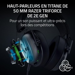 Razer noirshark v3 - casque sans fil pour l’esport - haut-parleurs en titane de 50mm - micro hyperclear amovible - thx spatial a