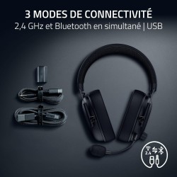 Razer noirshark v3 - casque sans fil pour l’esport - haut-parleurs en titane de 50mm - micro hyperclear amovible - thx spatial a