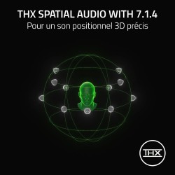 Razer noirshark v3 - casque sans fil pour l’esport - haut-parleurs en titane de 50mm - micro hyperclear amovible - thx spatial a