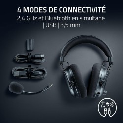 Razer noirshark v3 pro - casque anc sans fil pour l’esport - annulation active - haut-parleurs 50mm - micro hyperclear amovible 