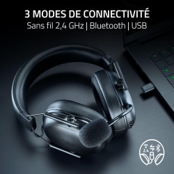 Razer noirshark v3 x hyperspeed - casque sans fil pour e-sport - ultra léger 270g - haut-parleurs triforce 5 mm - microphone car