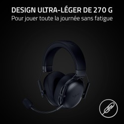 Razer noirshark v3 x hyperspeed - casque sans fil pour e-sport - ultra léger 270g - haut-parleurs triforce 5 mm - microphone car