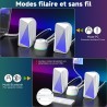 Soulion c30 enceintes pc gamer blanc haut parleur bleutooth pour moniteur, ordinateur portable, jeux, entrée auxiliaire 3,5 mm, 