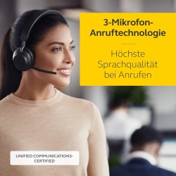 Jabra evolve2 65 casque pc sans fil - casque mono écouteurs certifié uc avec annulation du bruit et batterie longue durée - adap