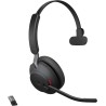 Jabra evolve2 65 casque pc sans fil - casque certifié microsoft teams mono écouteur avec batterie longue durée - adaptateur bleu