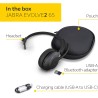 Jabra evolve2 65 casque pc sans fil - casque certifié microsoft teams mono écouteur avec batterie longue durée - adaptateur bleu