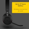 Jabra evolve2 65 casque pc sans fil - casque certifié microsoft teams mono écouteur avec batterie longue durée - adaptateur bleu