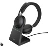 Jabra evolve2 65 casque pc sans fil avec station de charge - casque audio certifié uc anti-bruit avec batterie longue durée - ad
