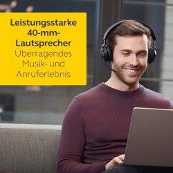 Jabra evolve2 65 casque pc sans fil avec station de charge - casque audio certifié uc anti-bruit avec batterie longue durée - ad