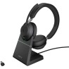 Jabra evolve2 65 casque pc sans fil avec station de charge - casque audio certifié microsoft teams avec batterie longue durée - 