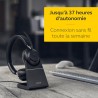 Jabra evolve2 65 casque pc sans fil avec station de charge - casque audio certifié microsoft teams avec batterie longue durée - 