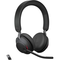Jabra evolve2 65 casque pc sans fil - casque audio certifié uc avec annulation du bruit et batterie longue durée - adaptateur bl