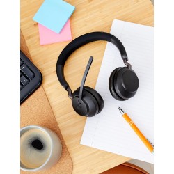 Jabra evolve2 65 casque pc sans fil - casque audio certifié uc avec annulation du bruit et batterie longue durée - adaptateur bl