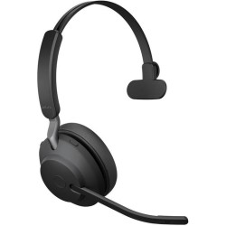 Jabra evolve2 65 casque pc sans fil - casque certifié microsoft teams mono écouteur avec batterie longue durée - adaptateur bleu