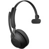 Jabra evolve2 65 casque pc sans fil - casque certifié microsoft teams mono écouteur avec batterie longue durée - adaptateur bleu