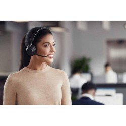 Jabra evolve2 65 casque pc sans fil - casque certifié microsoft teams mono écouteur avec batterie longue durée - adaptateur bleu
