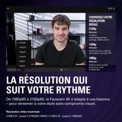 Elgato Facecam 4K – Webcam Studio 4K60, Contrôle de Type DSLR, Effets cinématographiques, Filtres d’Objectif 49 mm, HDR, Vidéo N