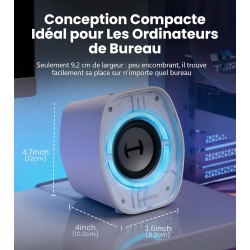 Edifier g1000 ii enceinte pc gamer de bureau: haut-parleur large bande 2.5" et basses améliorées, rgb dynamique, modes jeu/musiq
