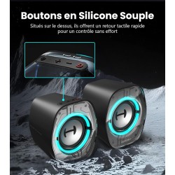 Edifier g1000 ii enceinte pc gamer de bureau: haut-parleur large bande 2.5" et basses améliorées, rgb dynamique, modes jeu/musiq