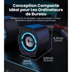 Edifier g1000 ii enceinte pc gamer de bureau: haut-parleur large bande 2.5" et basses améliorées, rgb dynamique, modes jeu/musiq