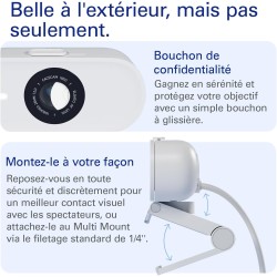 Elgato Facecam Neo – Webcam Full HD avec bouchon de confidentialité et correction de lumière pour visioconférence, streaming, Te