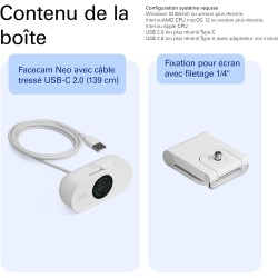 Elgato Facecam Neo – Webcam Full HD avec bouchon de confidentialité et correction de lumière pour visioconférence, streaming, Te